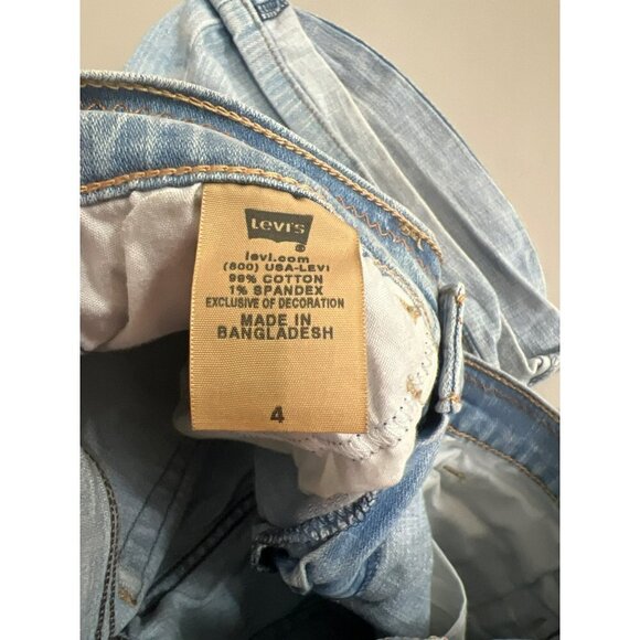 Levi's 515 Jeans Shorts Rolled Cuff Light Wash 5" Inseam Sz 4 - Picture 6 of 7